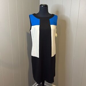 NWT Sangria Women’s 10 Midi Dress Sleeveless Colorblock Contemporary